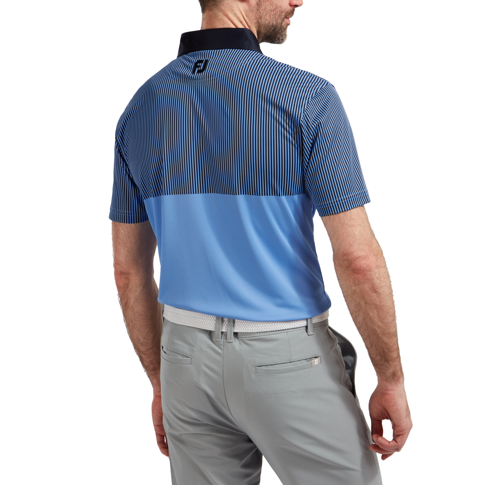 Polo piqu&eacute; technique rayures verticales