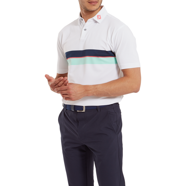 Polo piqué avec double bandes sur poitrine