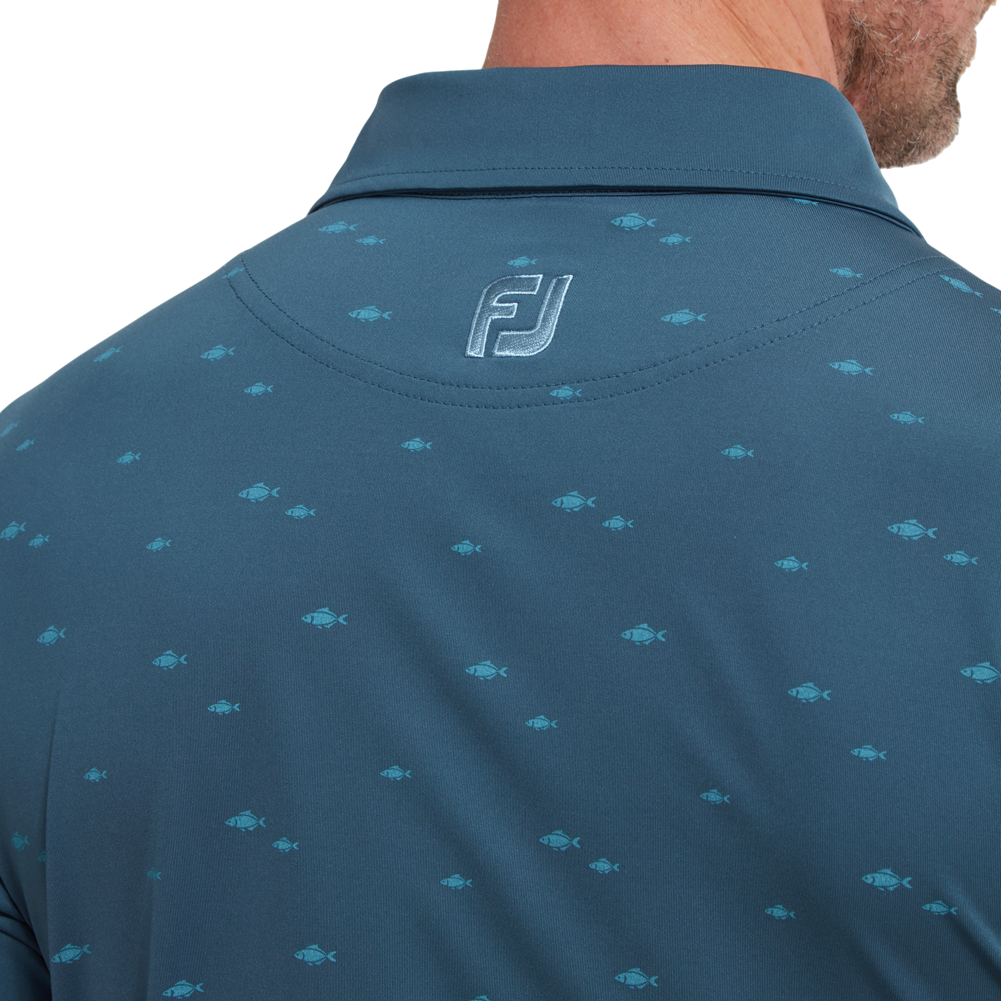 Polo en Fil d'Ecosse imprim&eacute;s poissons