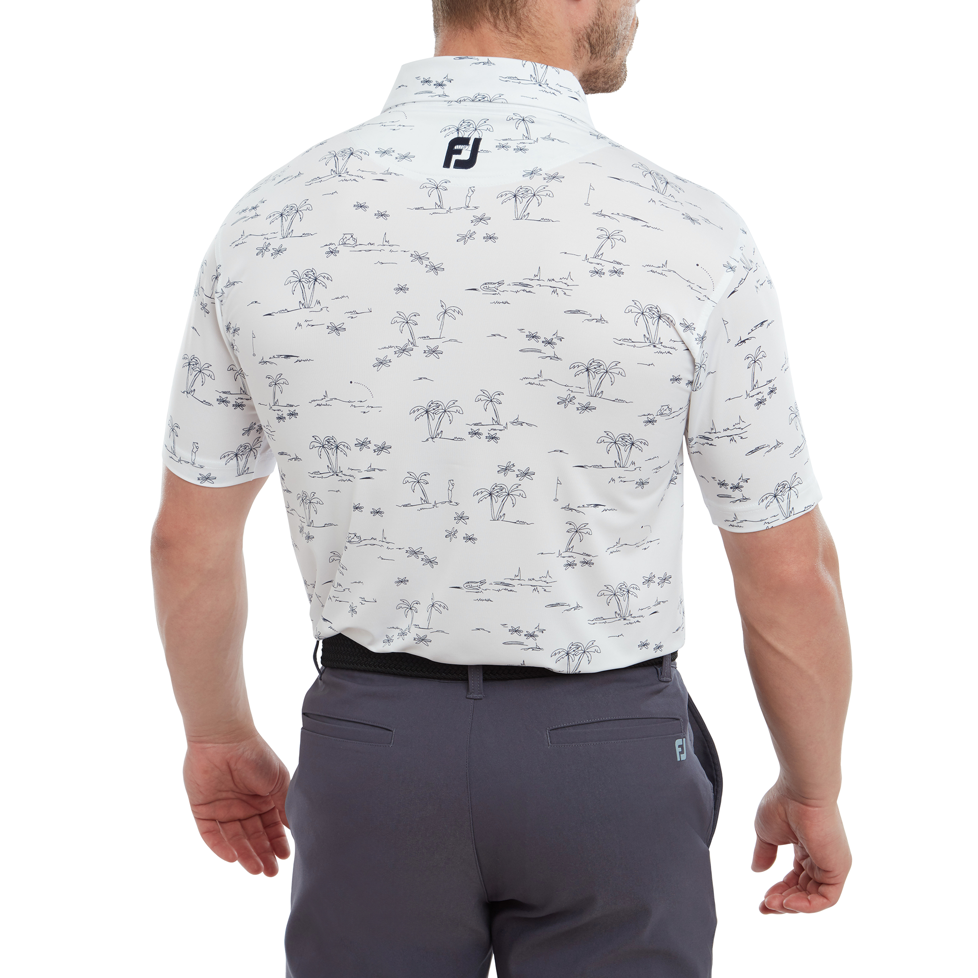 Polo en Fil d'Ecosse imprim&eacute;s Tropic golf