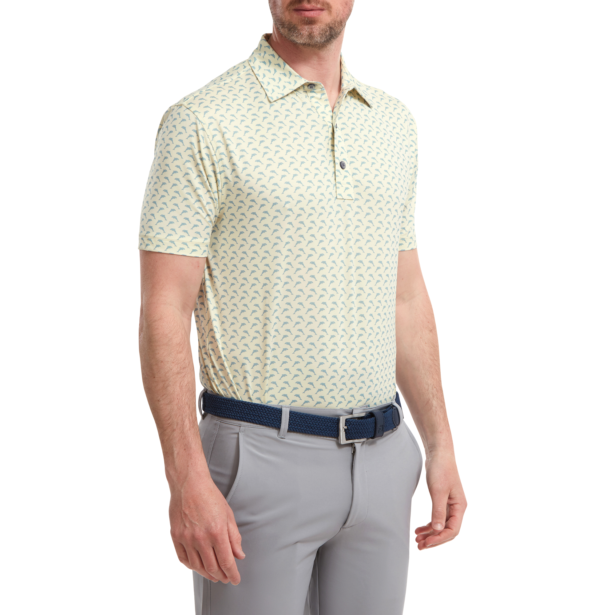 Polo en Fil d'Ecosse imprim&eacute;s dauphins