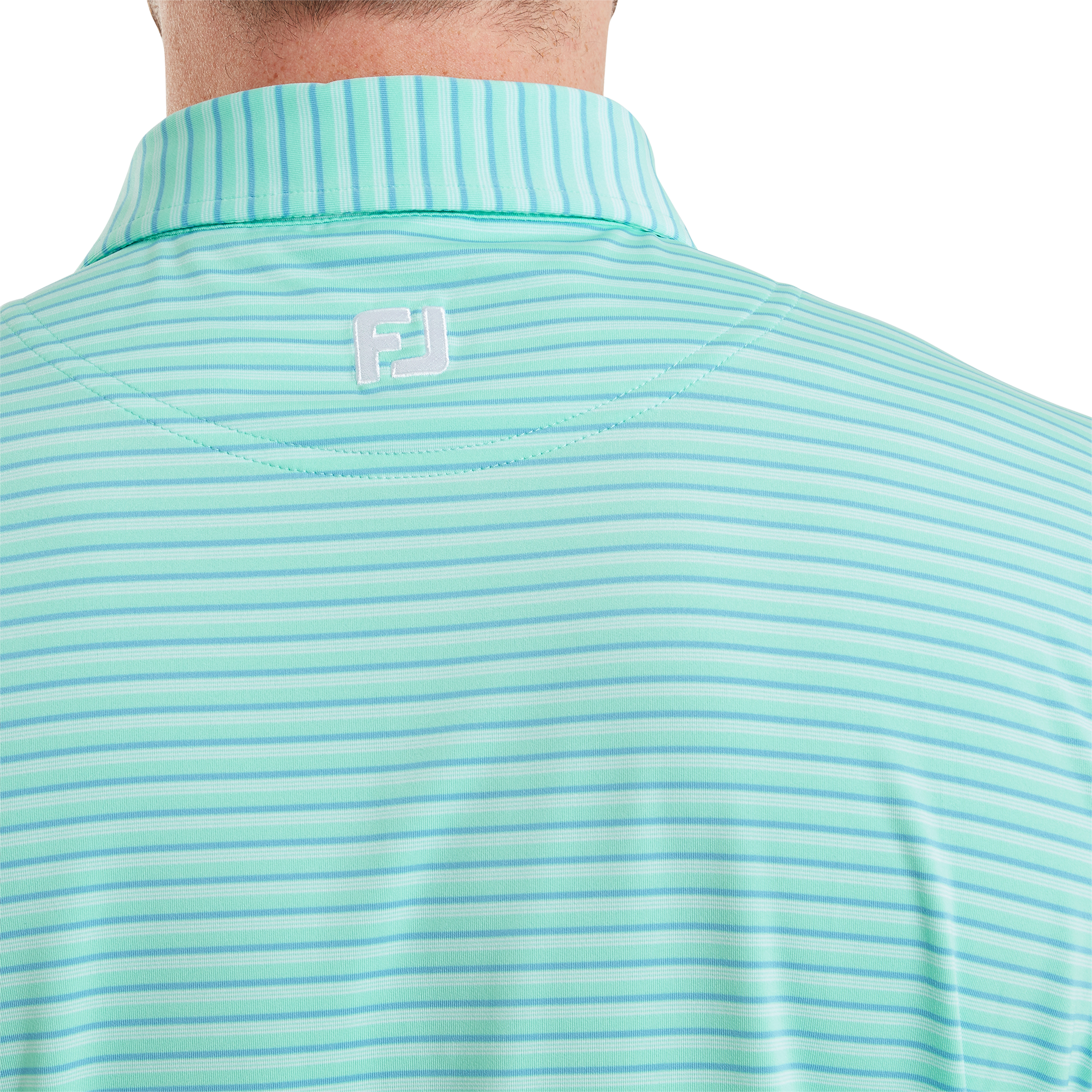 Polo en fil d'Ecosse &agrave; rayures ombr&eacute;es