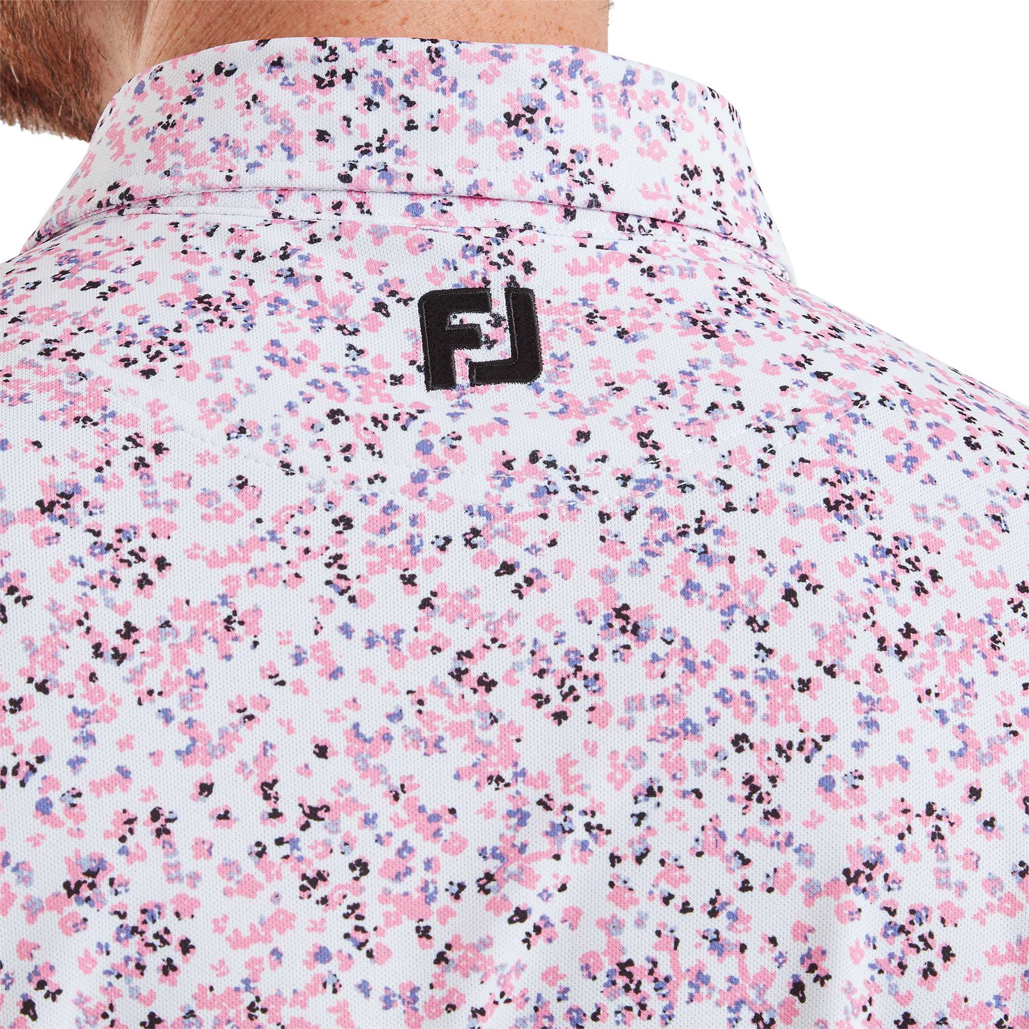 Polo piqu&eacute; imprim&eacute; floral effet aquarelle