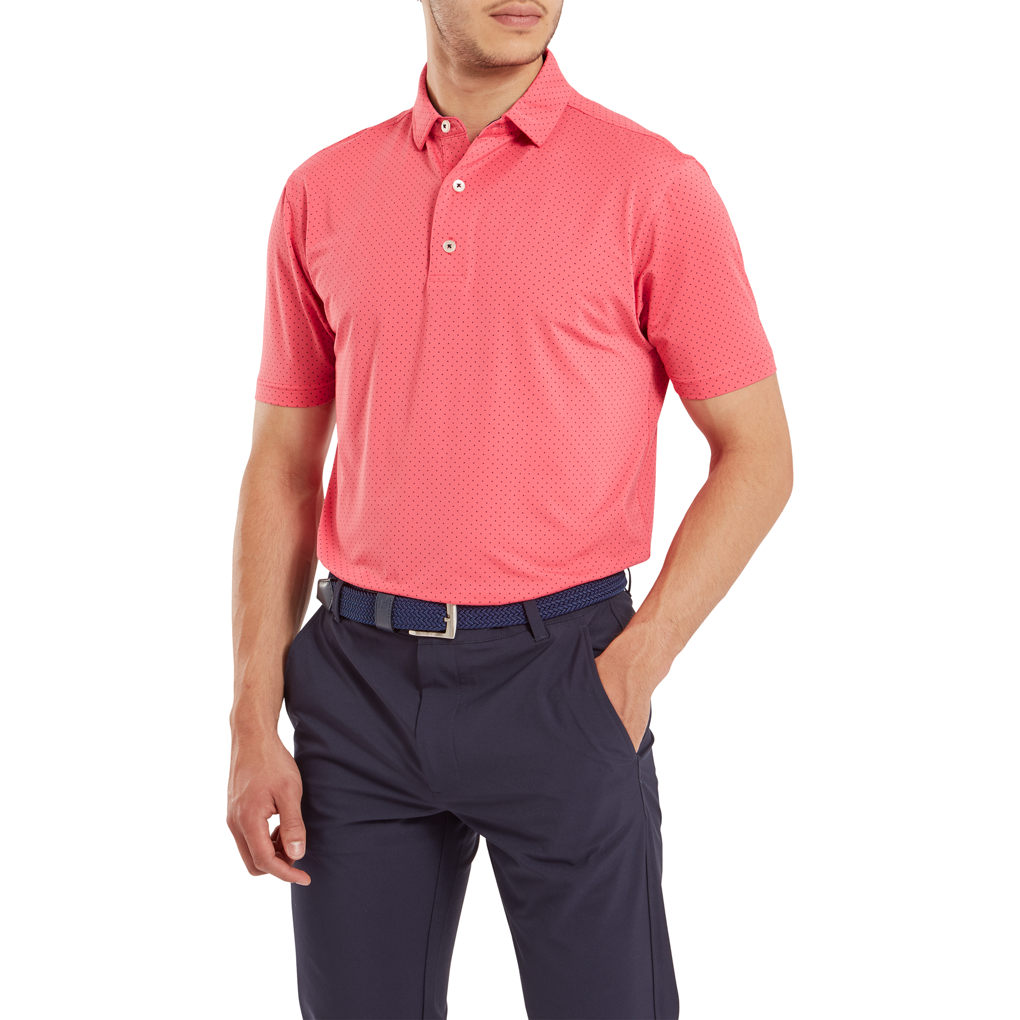 Polo flexible imprim&eacute; points en fil d'Ecosse