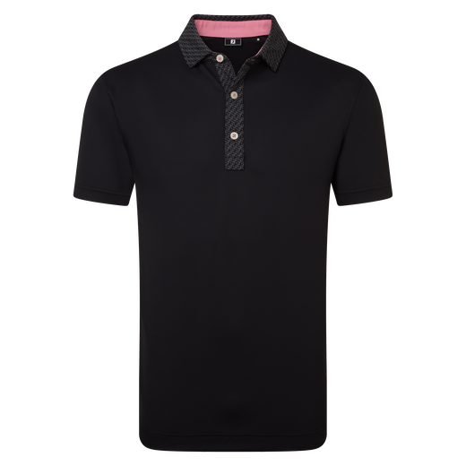 Polo piqu&eacute; aux d&eacute;tails g&eacute;om&eacute;triques