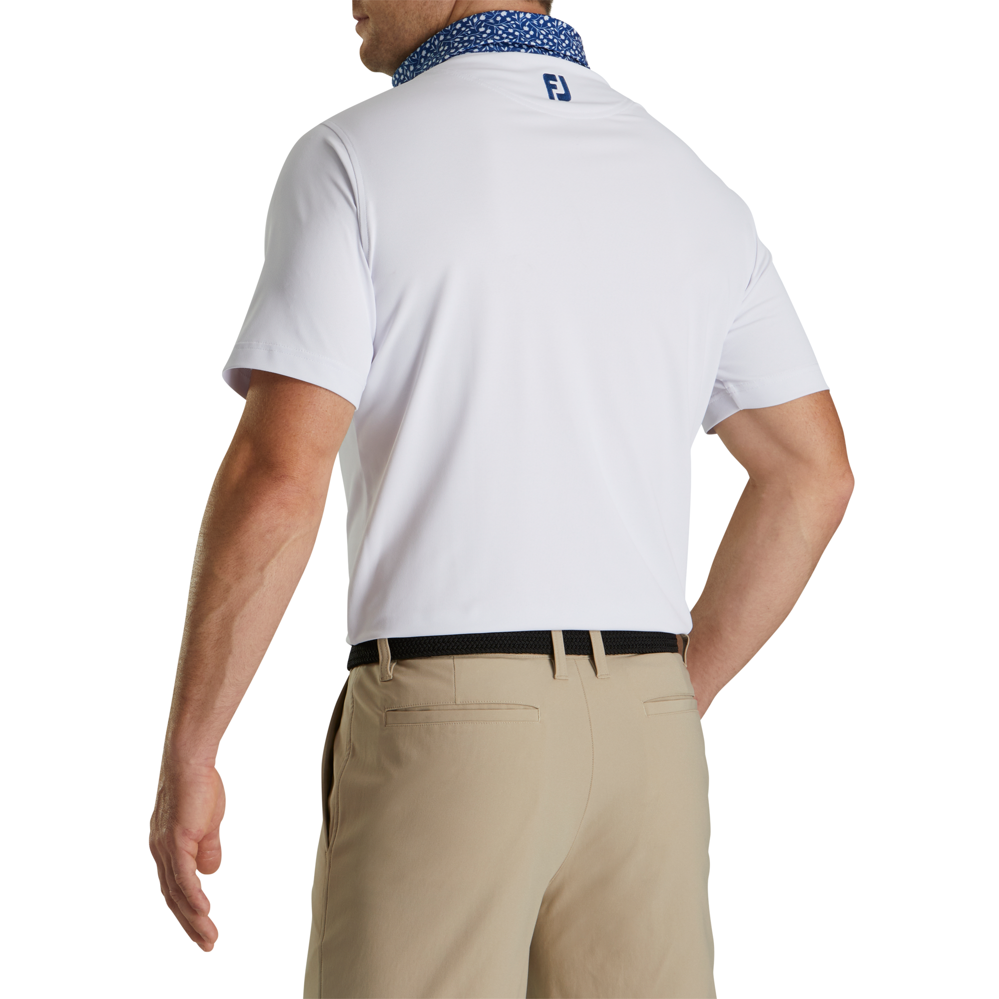 Polo piqu&eacute; avec col imprim&eacute; Tulipe