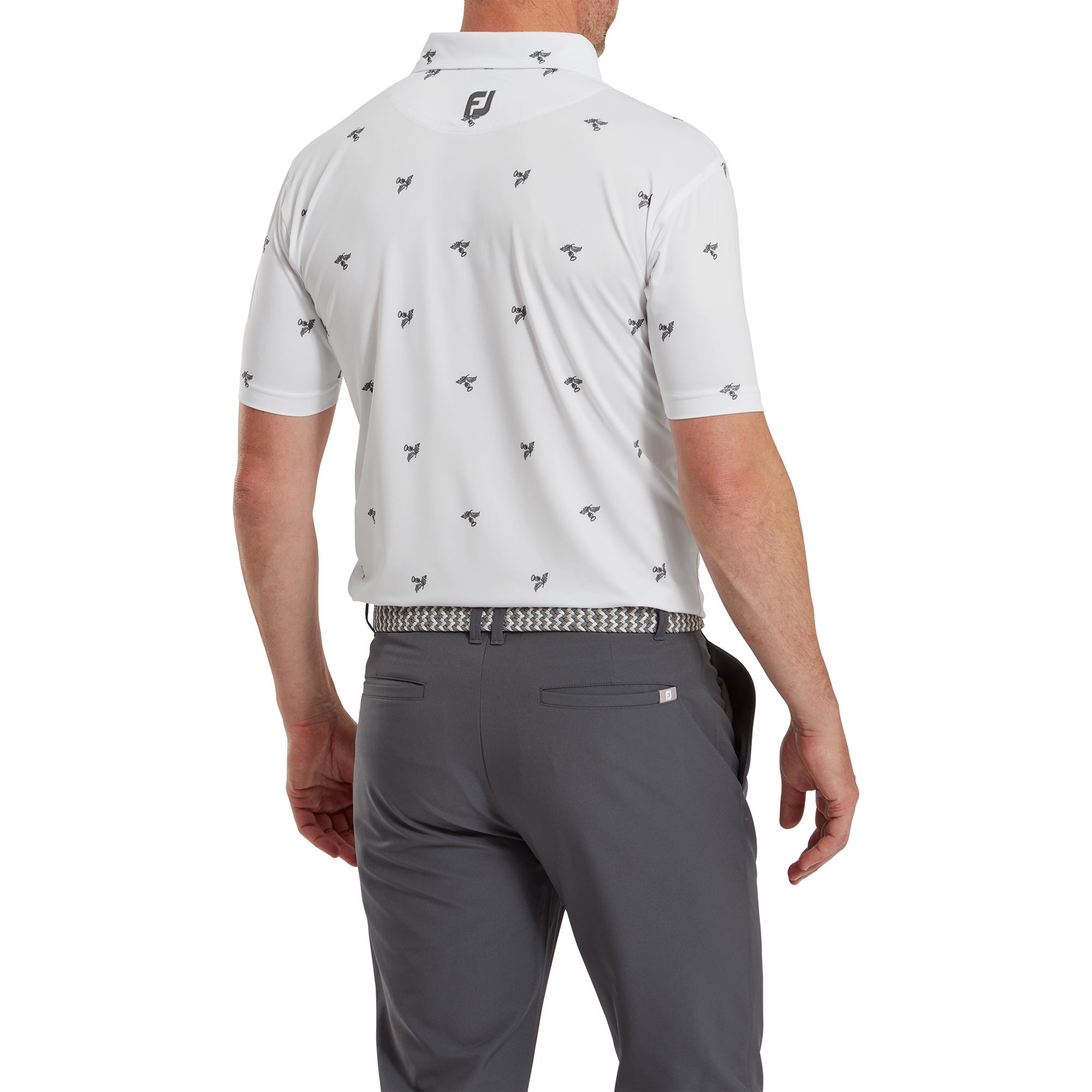 Polo en fil d'Ecosse imprim&eacute; Chardons