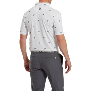 Polo en fil d'Ecosse imprimé Chardons