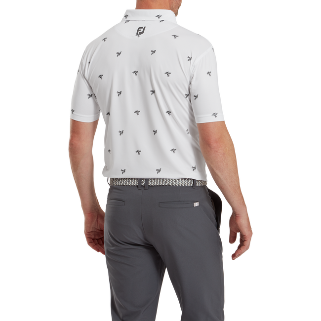 Polo en fil d'Ecosse imprimé Chardons