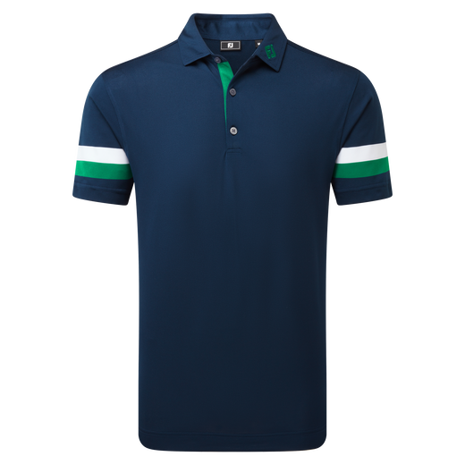 Polo piqu&eacute; &agrave; rayures sur les manches