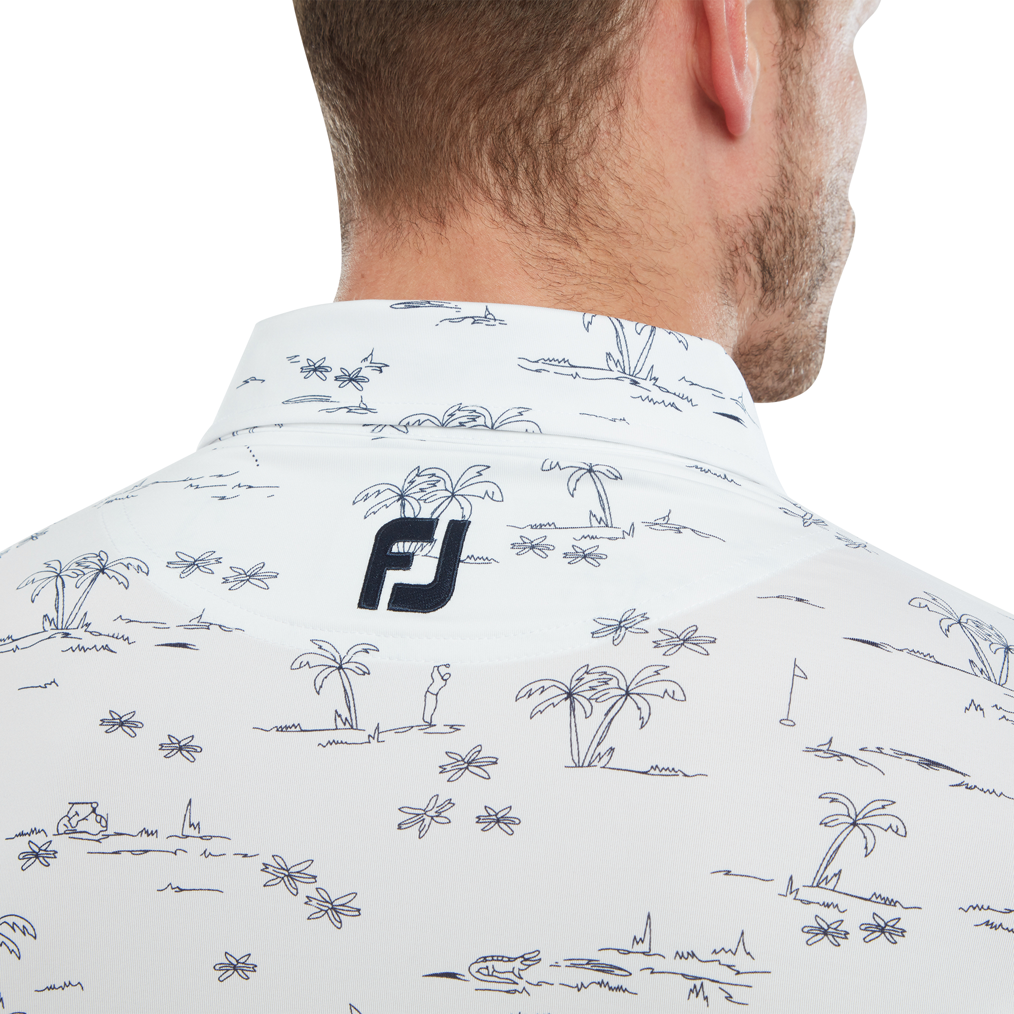 Polo en Fil d'Ecosse imprim&eacute;s Tropic golf