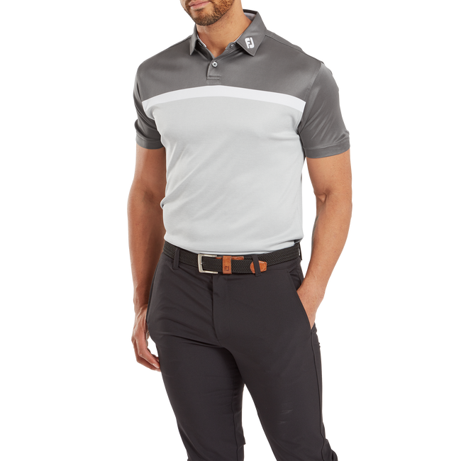 Polo Interlock avec blocs de couleurs