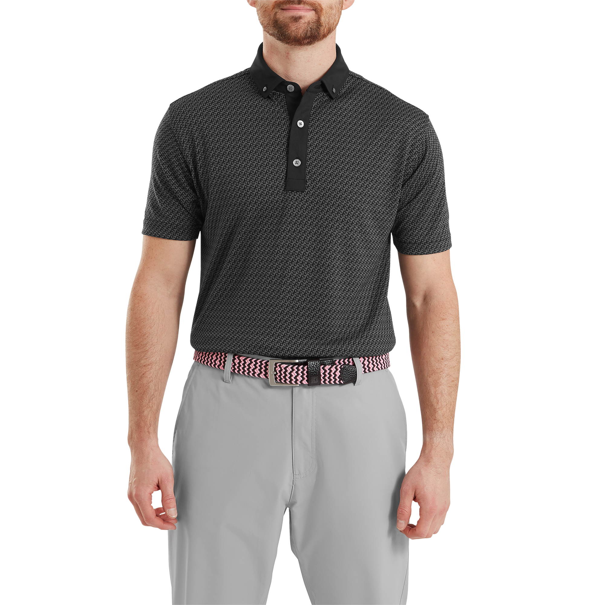 Polo Jacquard imprim&eacute; g&eacute;om&eacute;trique