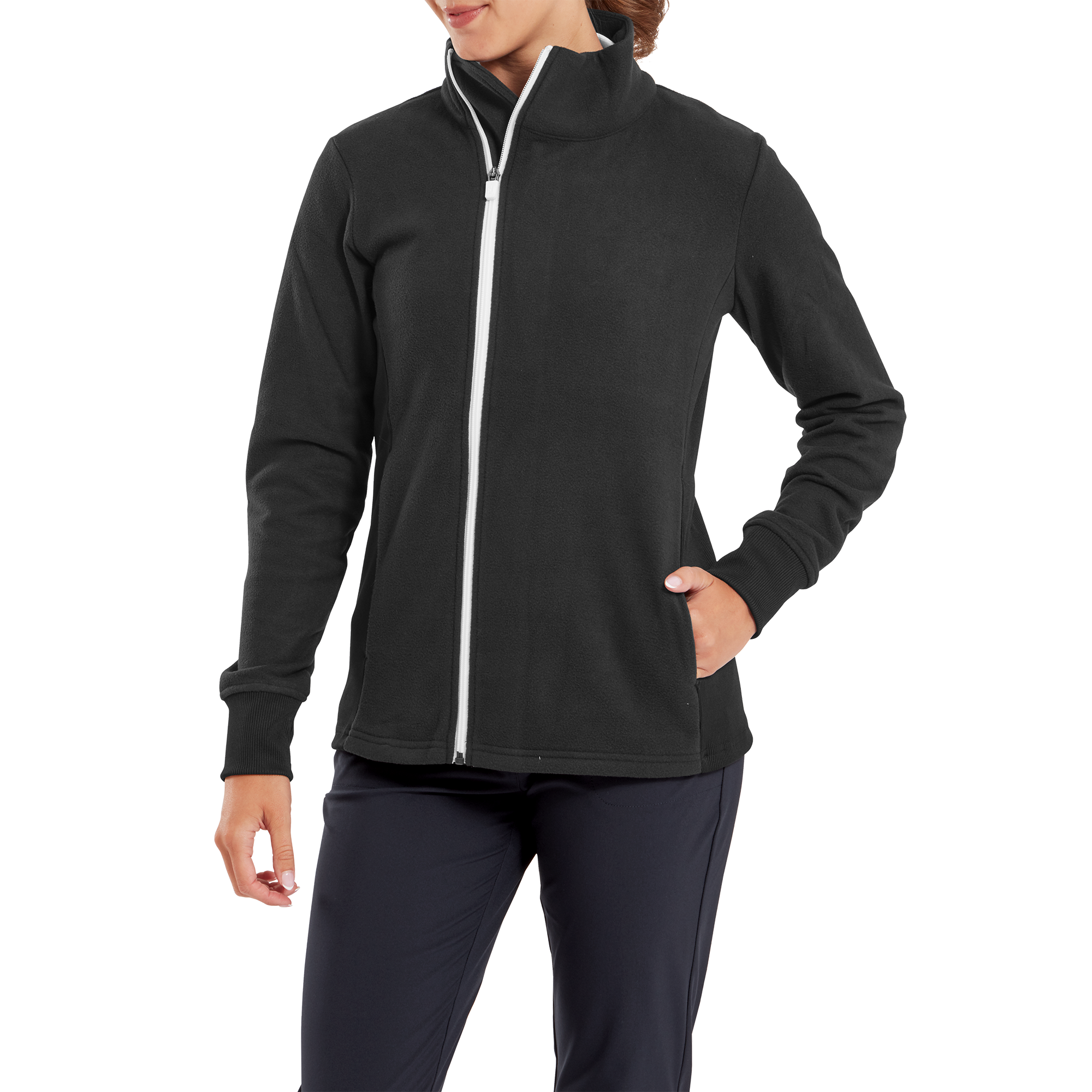 Pullover Polaire Full-Zip Asym&eacute;trique Femme