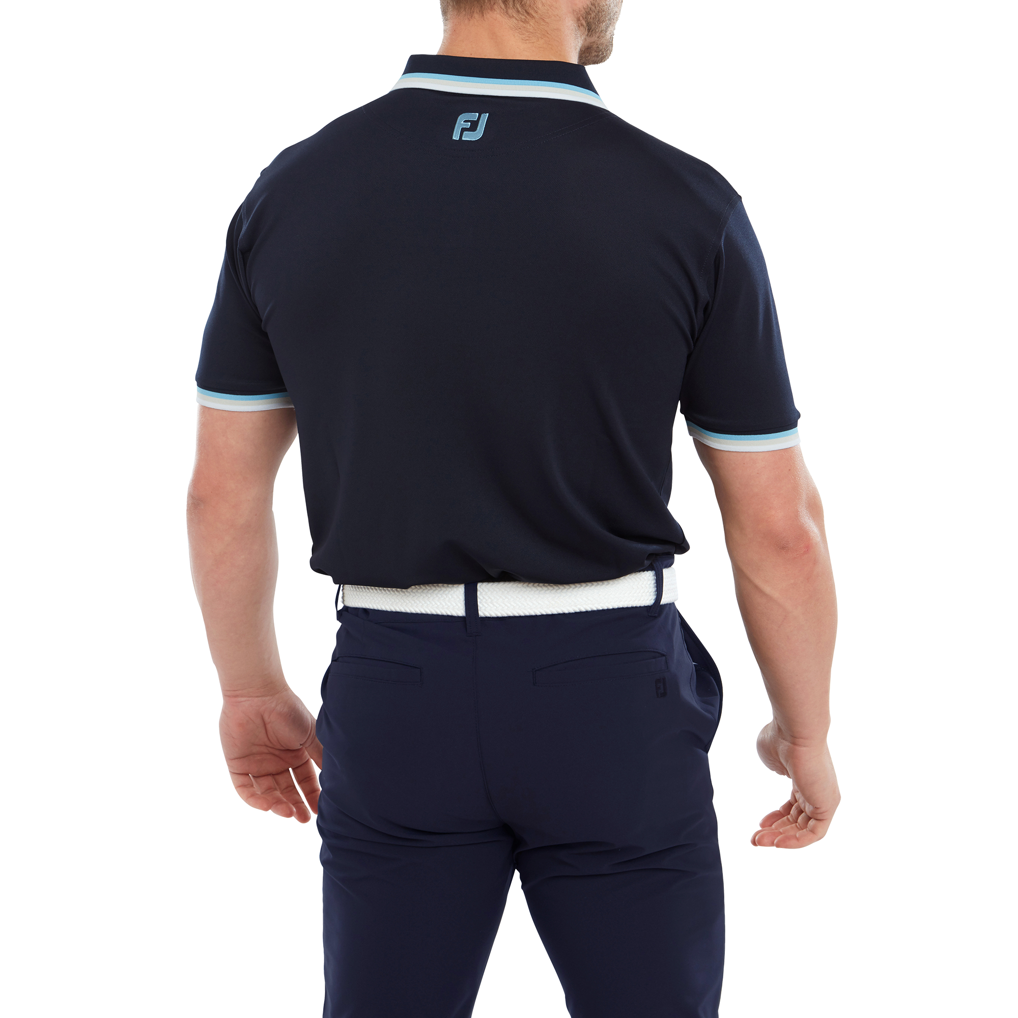 Polo uni avec d&eacute;tails sur le col et les manches