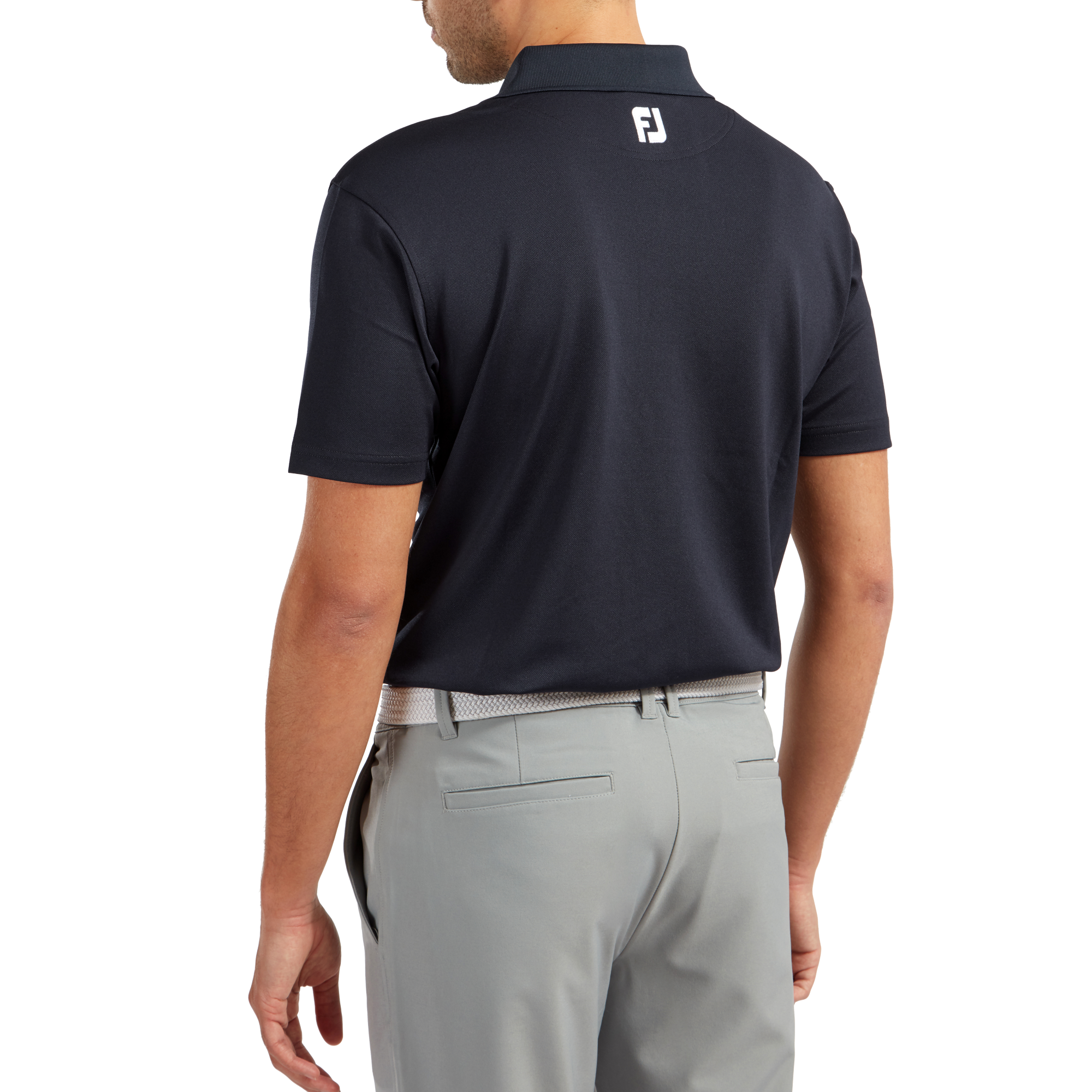 Polo Stretch Piqu&eacute; uni avec col en tricot