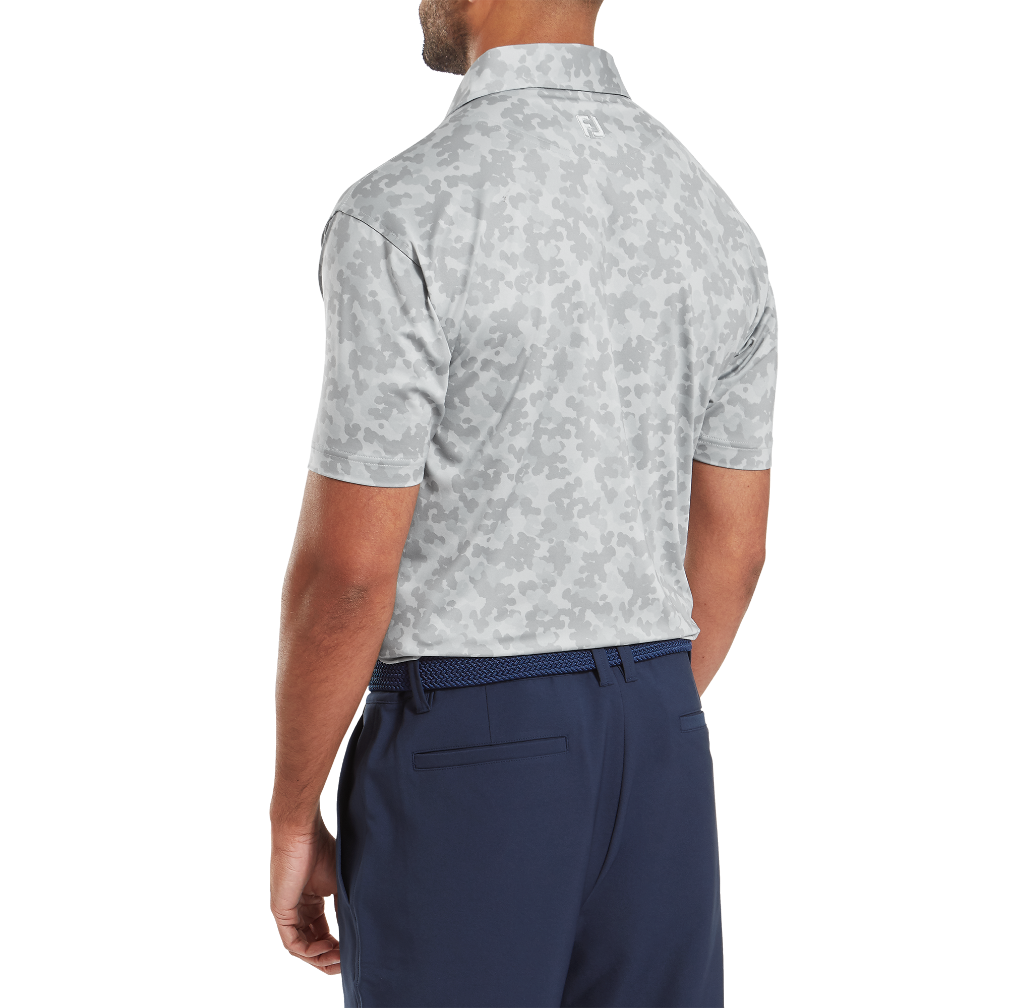 Polo en fil d'Ecosse imprim&eacute; camouflage