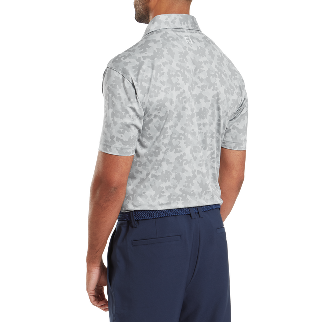 Polo en fil d'Ecosse imprimé camouflage