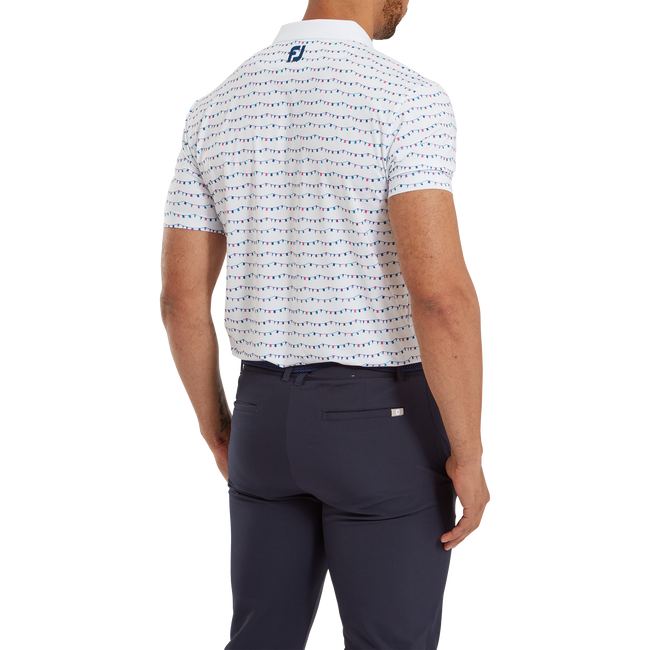 Polo en fil d'Ecosse imprimé fanions