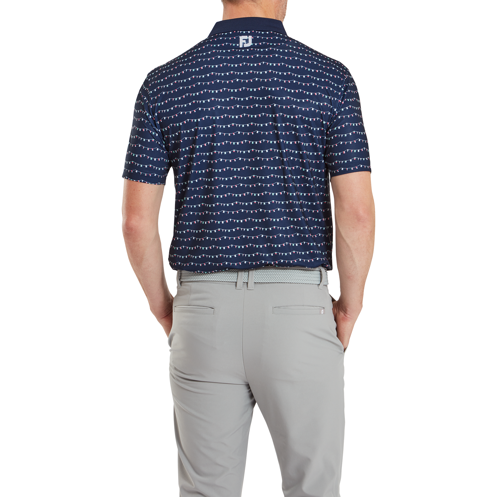 Polo en fil d'Ecosse imprim&eacute; fanions