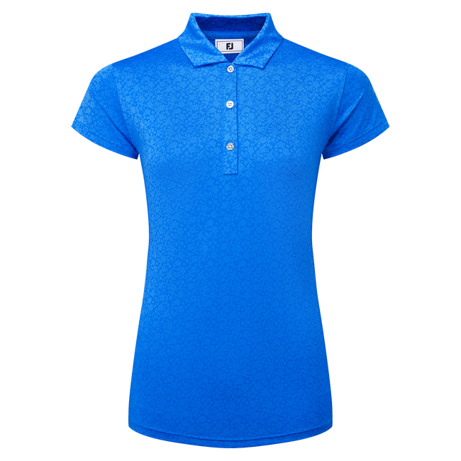 Polo en fil d'Ecosse à mancherons et impression florale