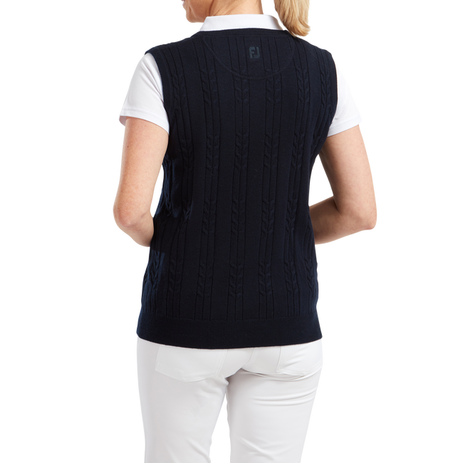 Women's Wool Blend Cable Knit V-Neck Vest