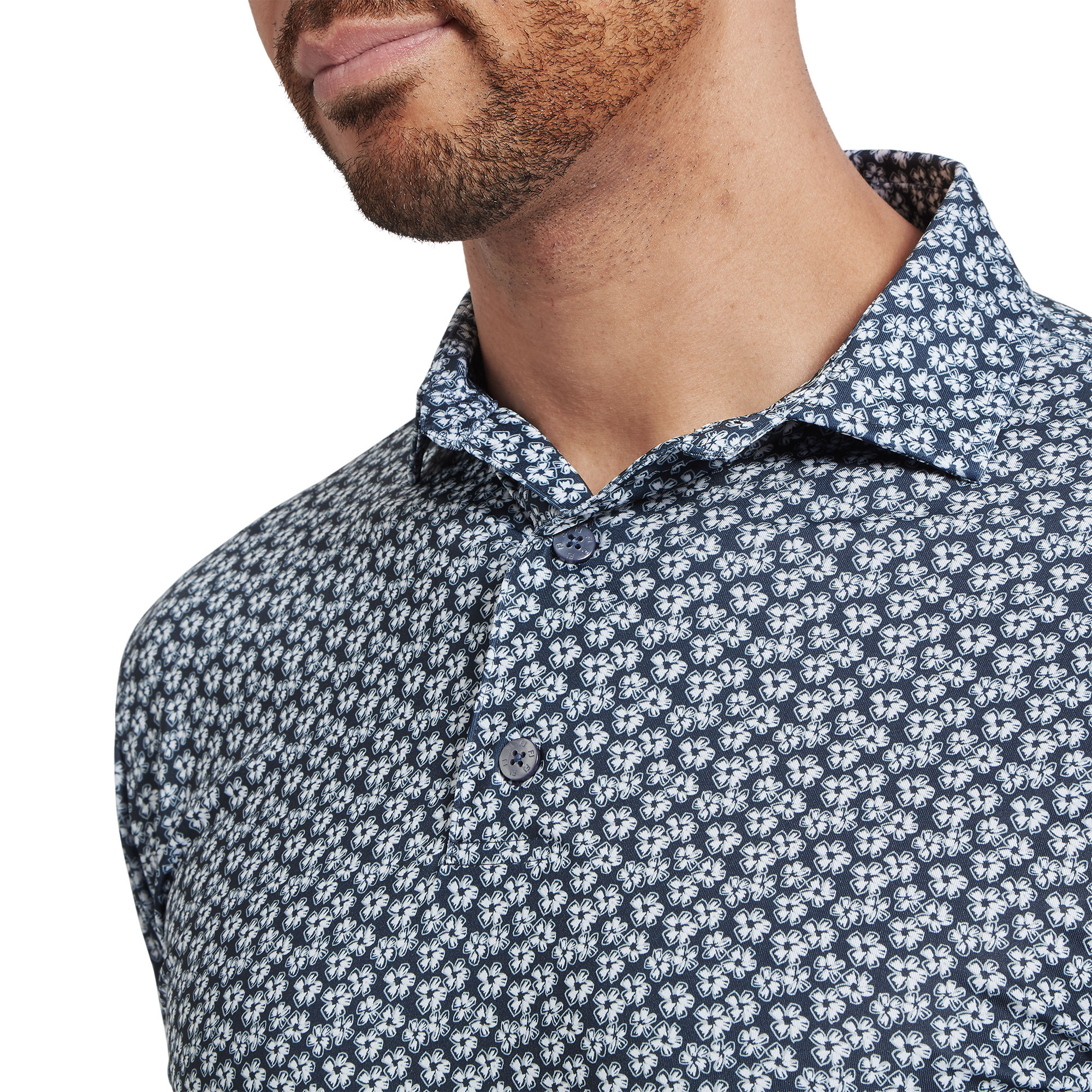 Polo en fil d'Ecosse impression florale