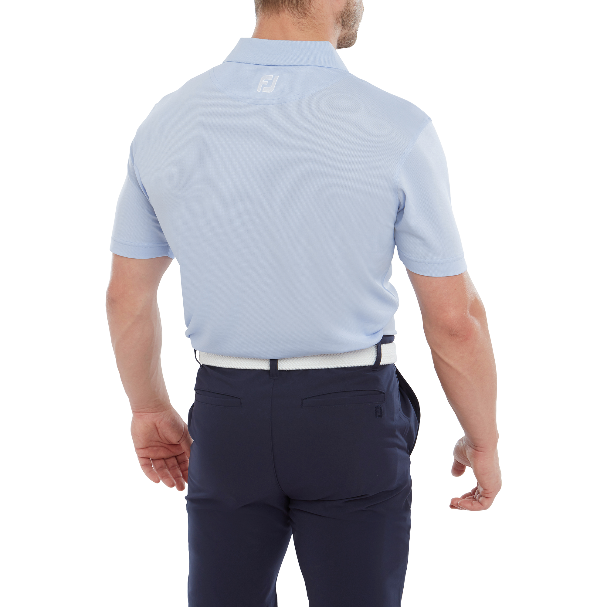 Polo Stretch Piqu&eacute; uni avec col en tricot