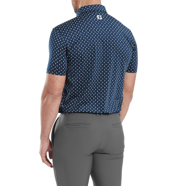 Polo en fil d'Ecosse imprimé bourgeon