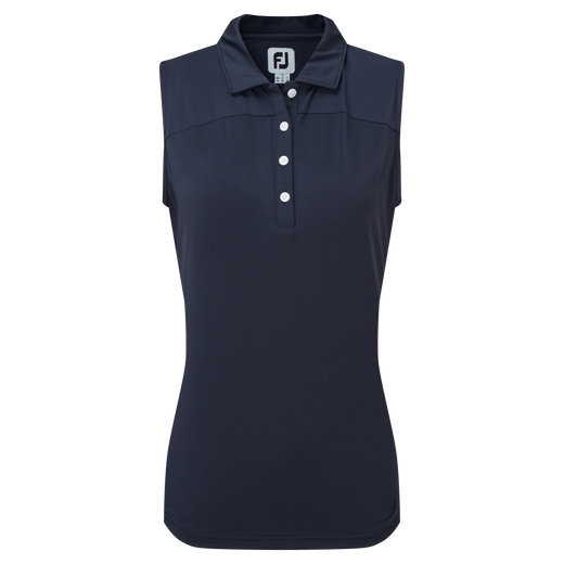 Polo en Fil d'Ecosse sans manche avec dos en maille