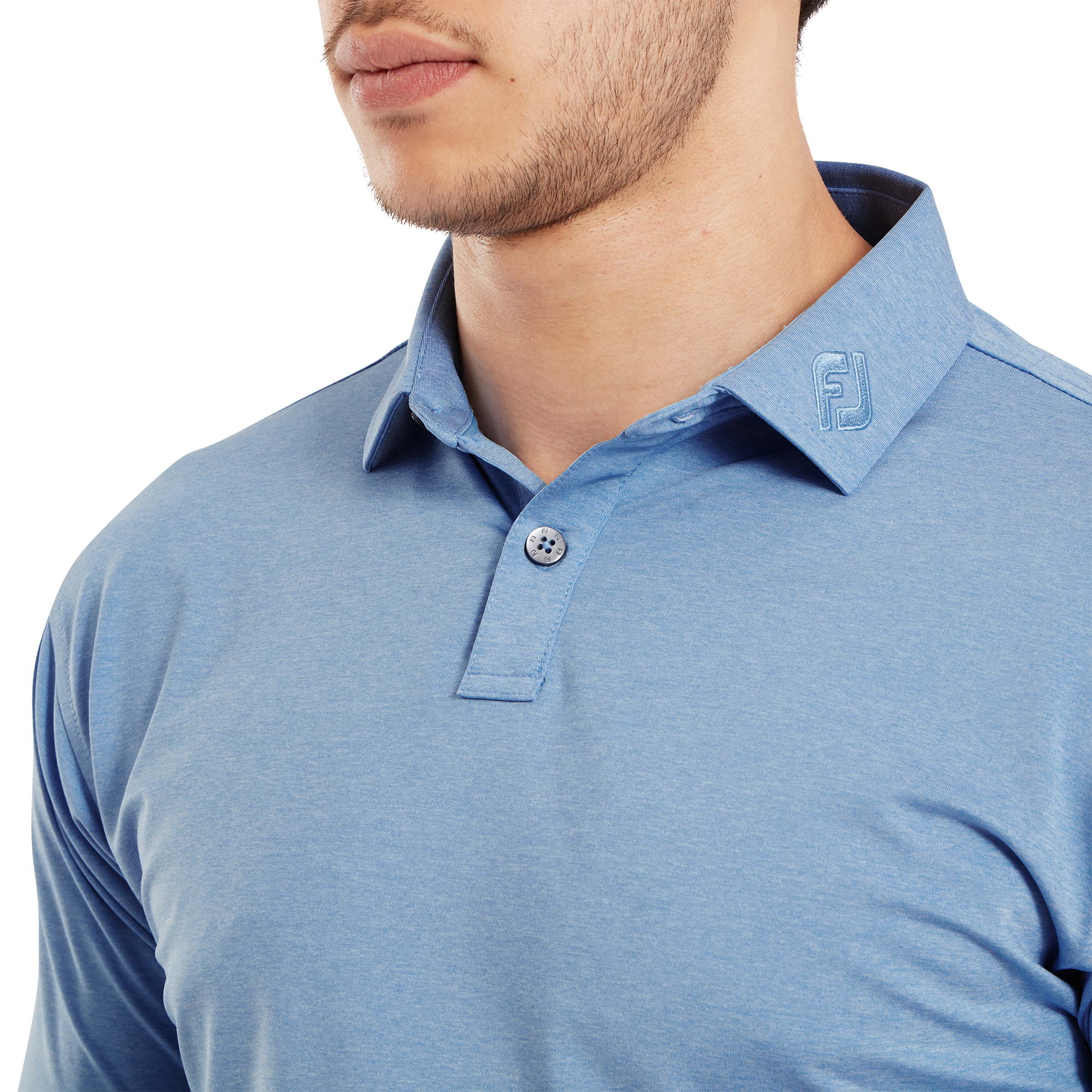 Polo chin&eacute; uni en fil d'Ecosse