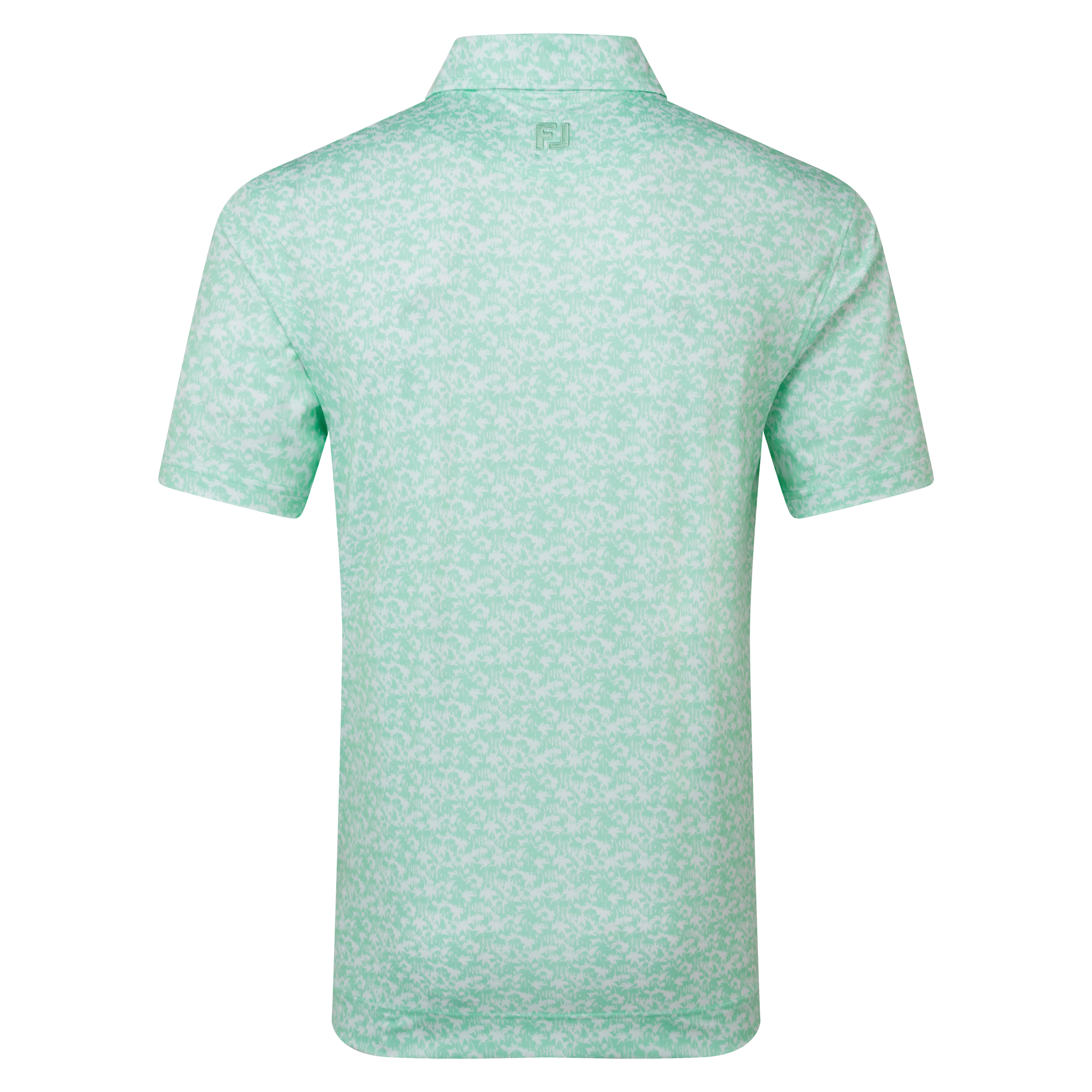 Polo en fil d'Ecosse imprim&eacute; palmiers