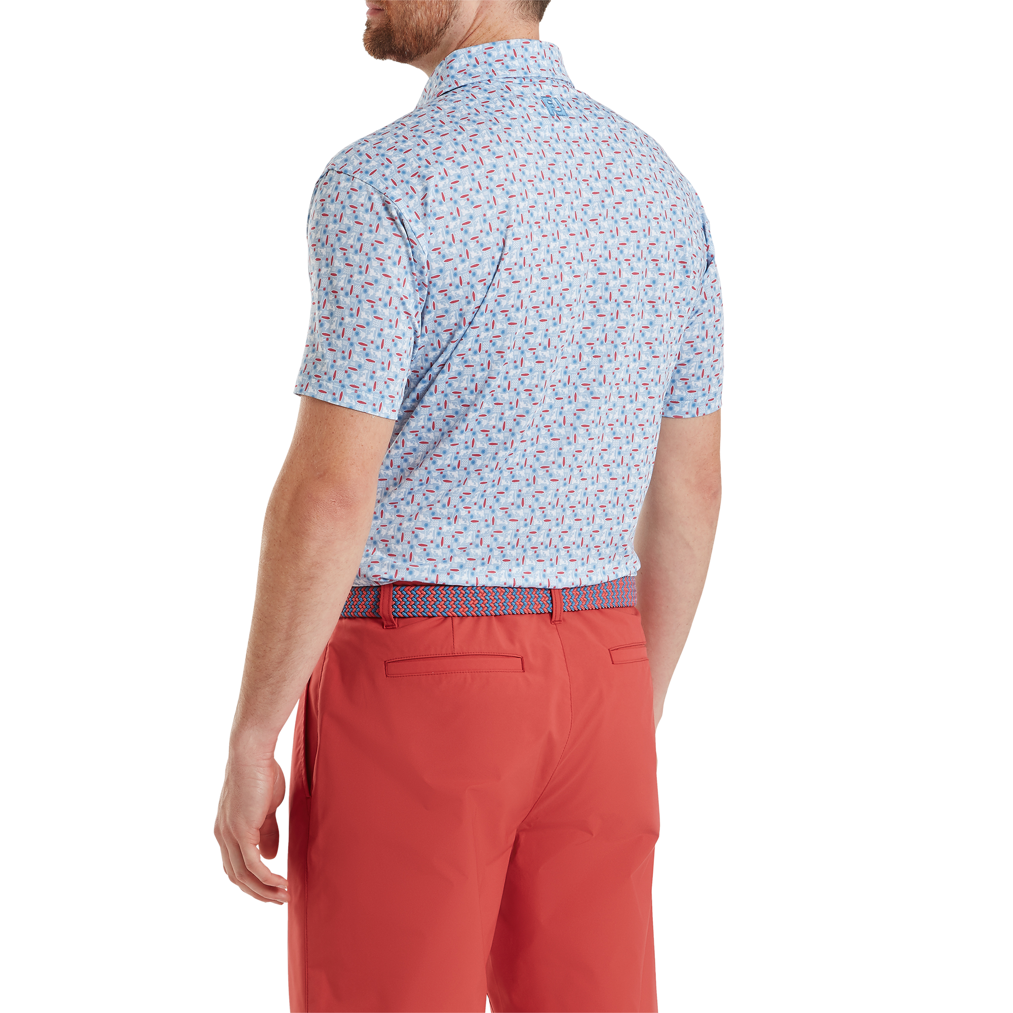 Polo en fil d'Ecosse imprim&eacute; surf