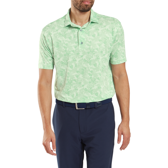 Polo en fil d'Ecosse imprimé camouflage