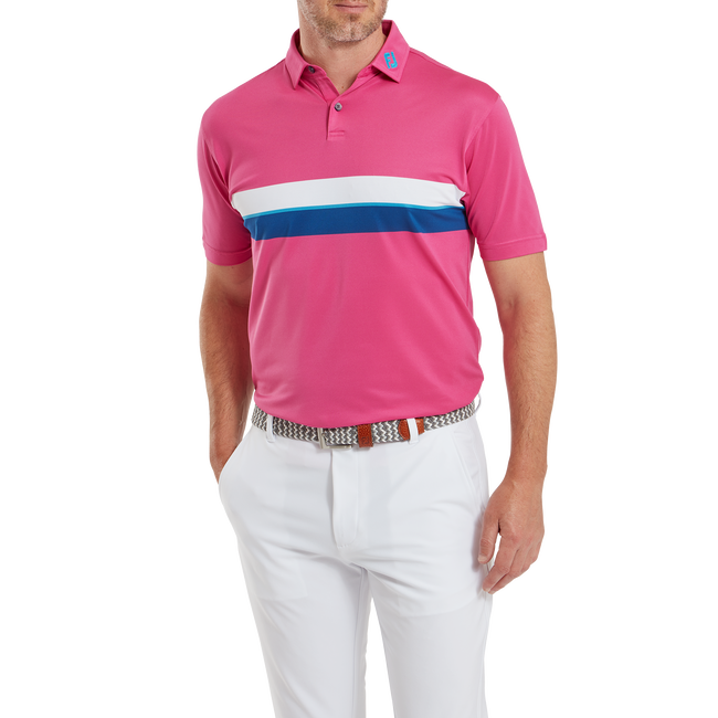 Polo piqué avec double bandes sur poitrine