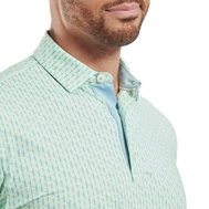 Polo en fil d'Ecosse imprimé silhouette