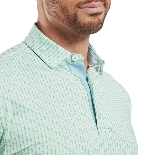 Polo en fil d'Ecosse imprimé silhouette