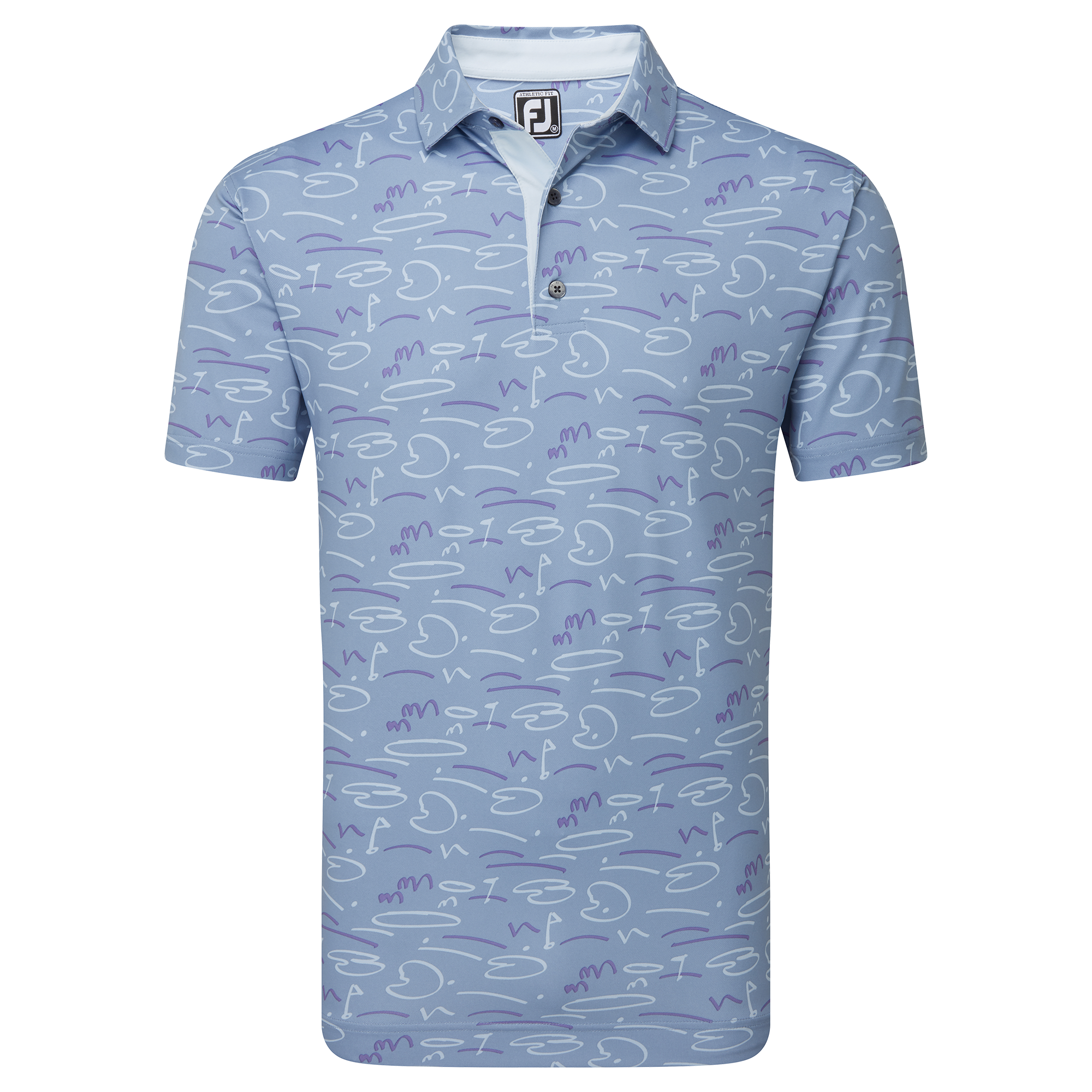 Polo piqu&eacute; imprim&eacute; Parcours de Golf dessin&eacute;