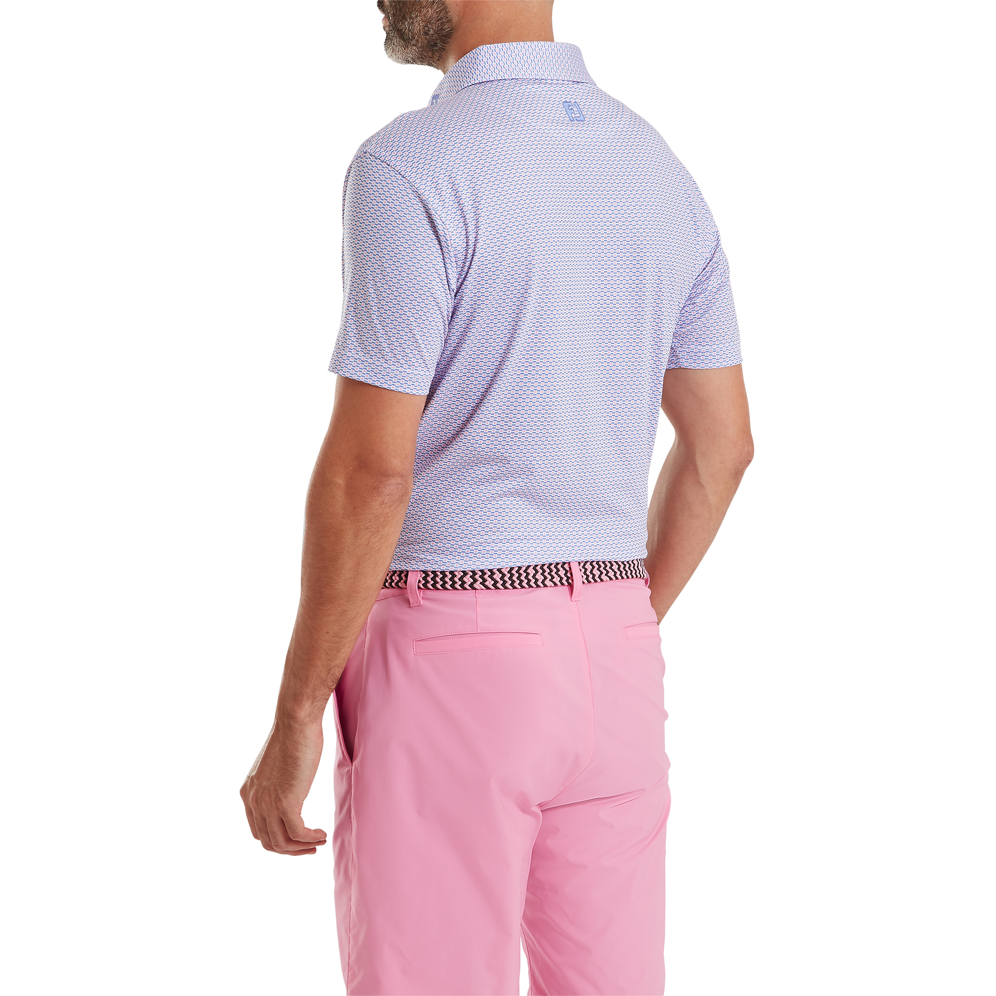 Polo en fil d'Ecosse imprim&eacute; drapeau nautique FJ