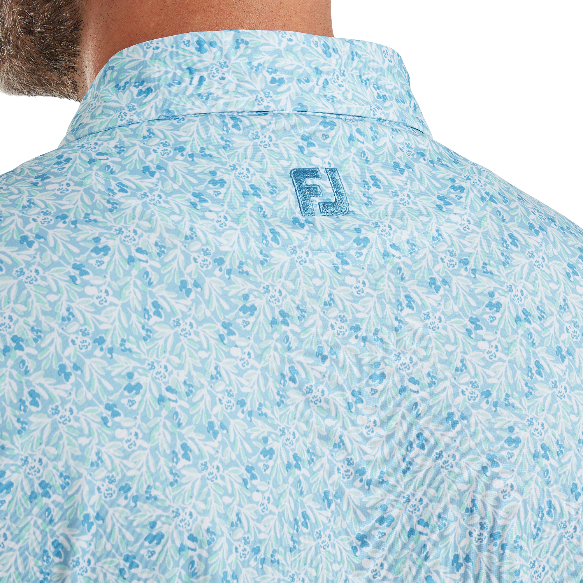 Polo en fil d'Ecosse imprim&eacute; floral