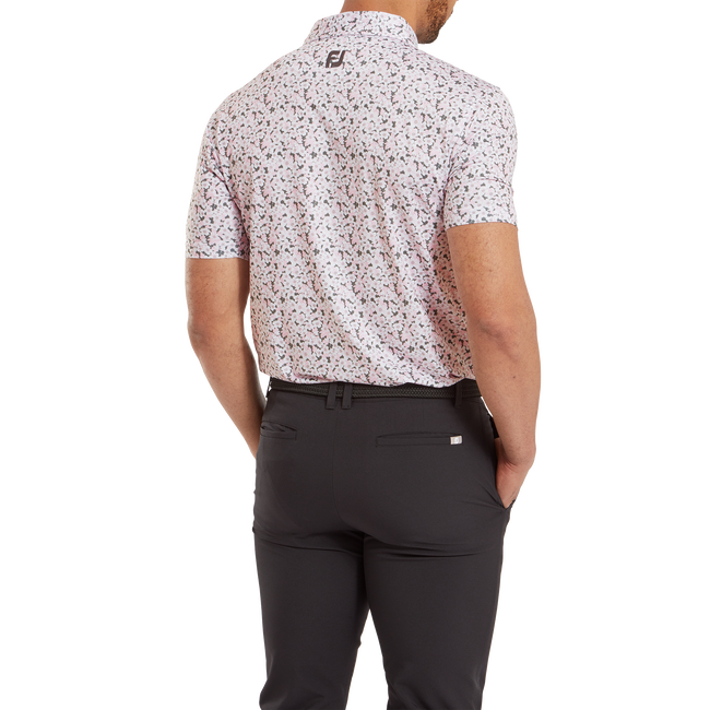 Polo en fil d'Ecosse imprimé Primevère