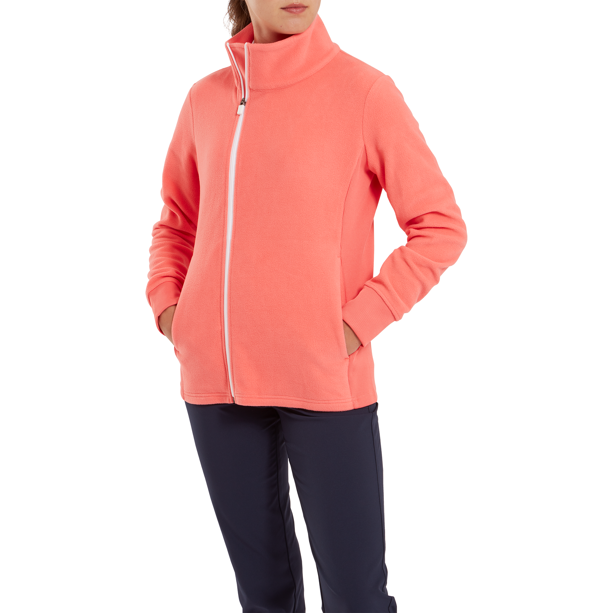 Pullover Polaire Full-Zip Asym&eacute;trique Femme