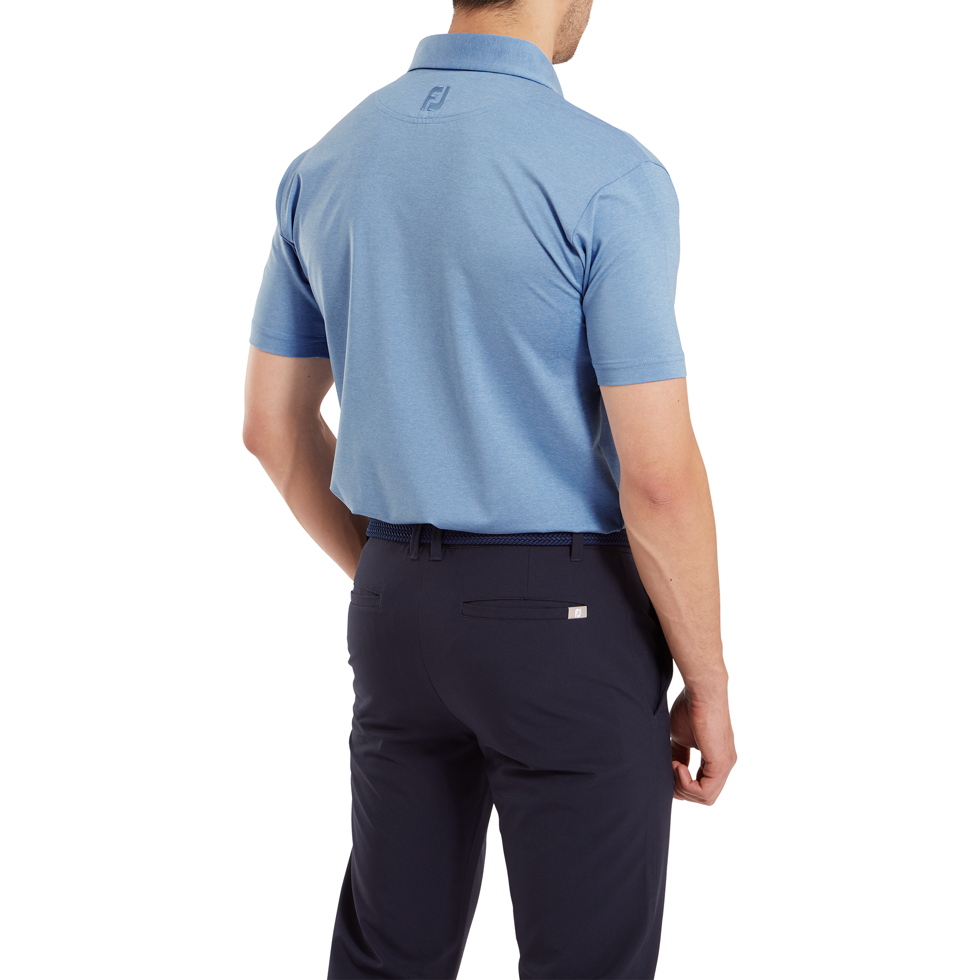 Polo chin&eacute; uni en fil d'Ecosse