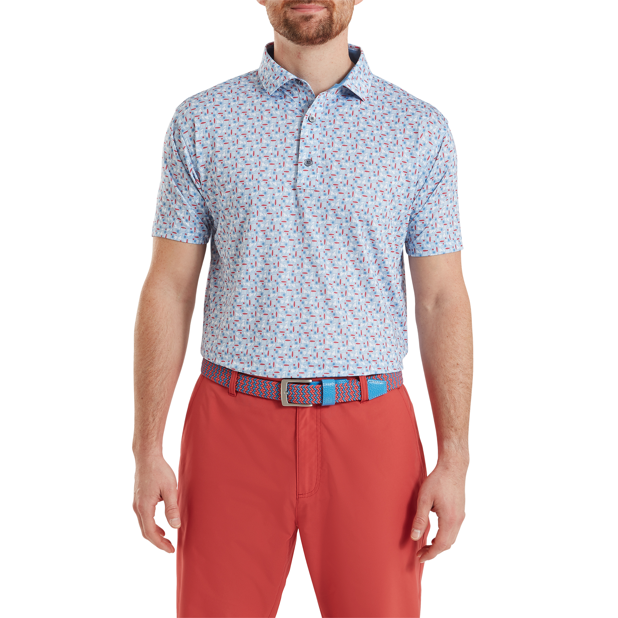 Polo en fil d'Ecosse imprim&eacute; surf