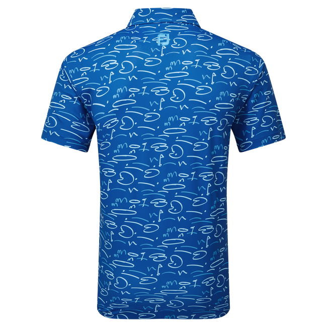 Polo piqué imprimé Parcours de Golf dessiné