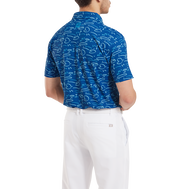 Polo piqué imprimé Parcours de Golf dessiné