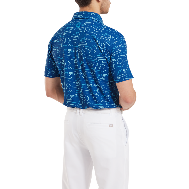 Polo piqué imprimé Parcours de Golf dessiné