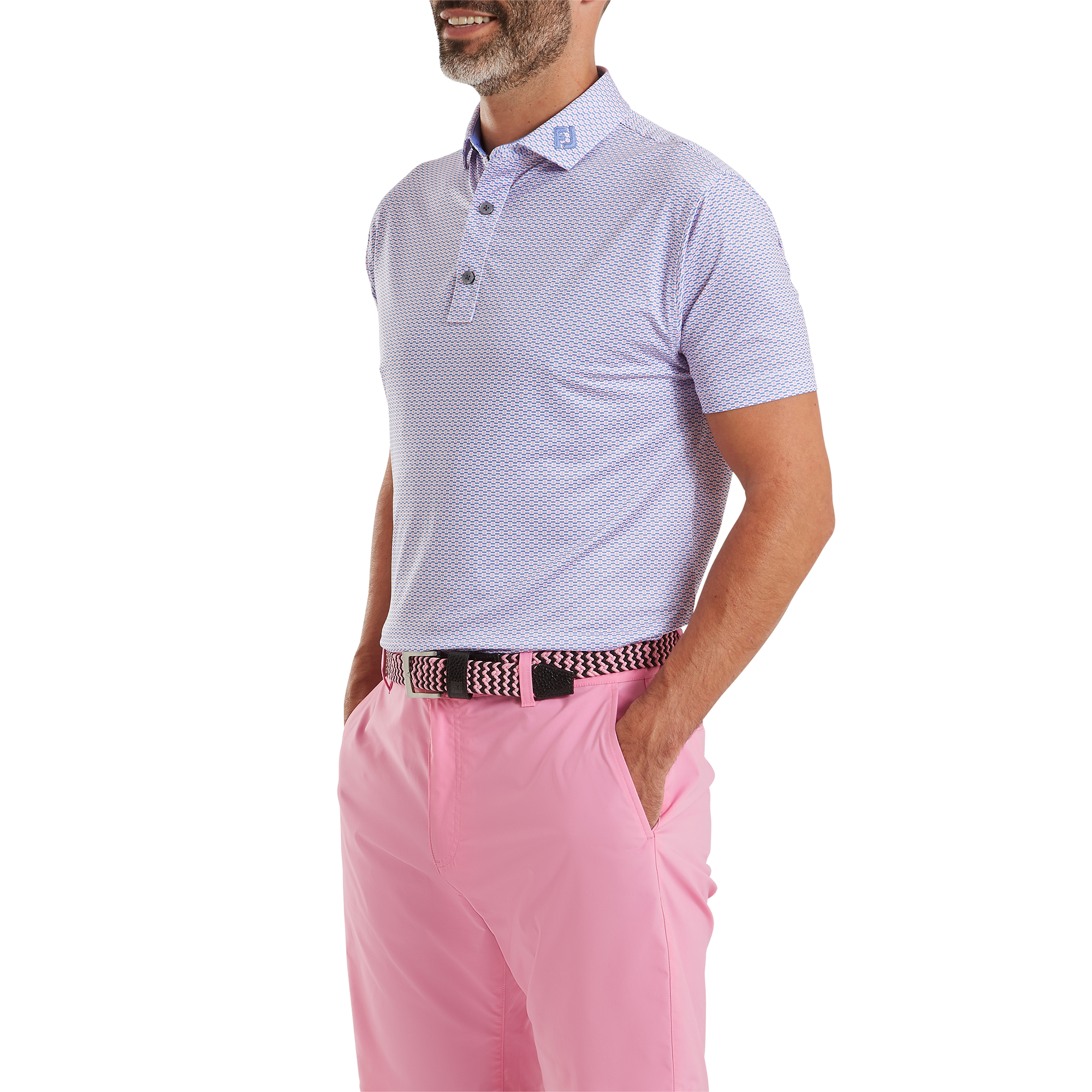 Polo en fil d'Ecosse imprim&eacute; drapeau nautique FJ