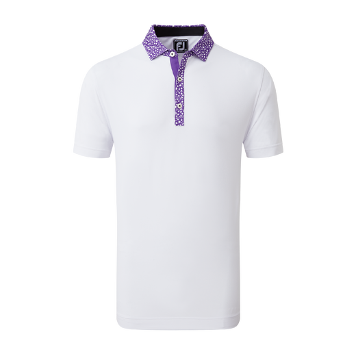 Polo piqu&eacute; avec col imprim&eacute; Tulipe