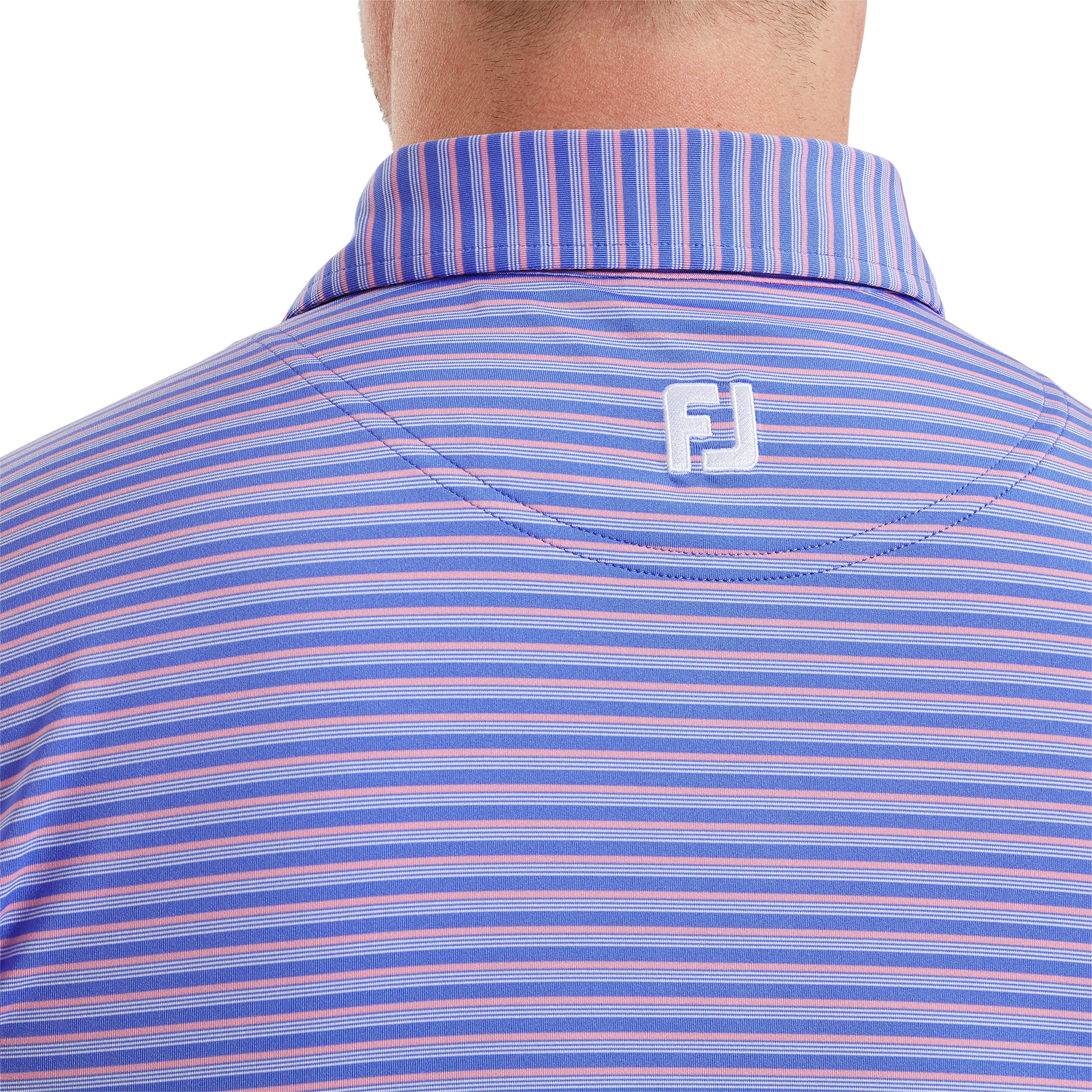 Polo en fil d'Ecosse &agrave; rayures ombr&eacute;es